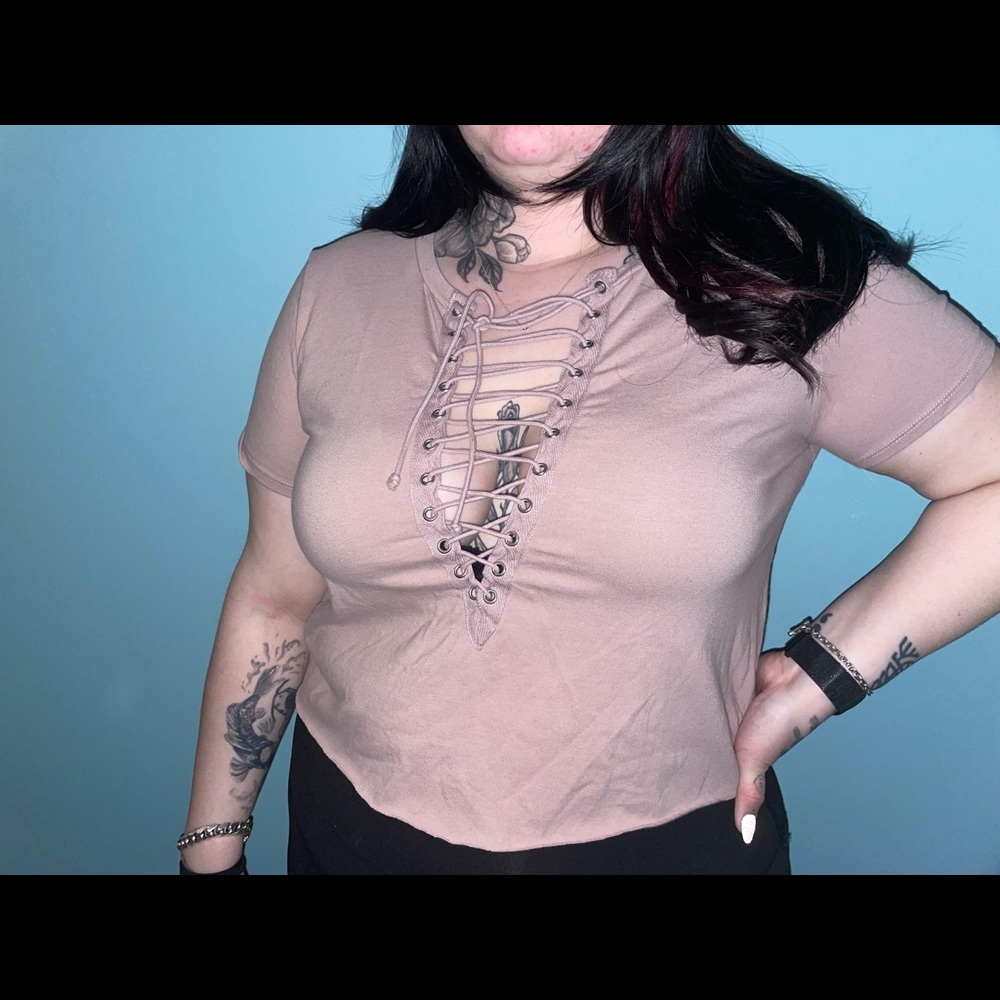 Nude crop top